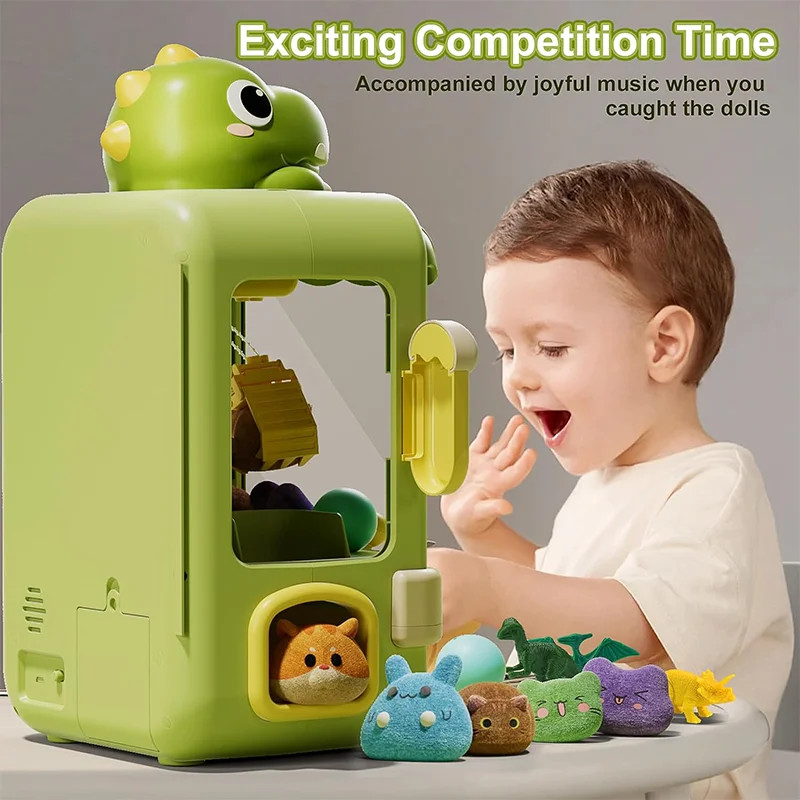 Kids Dinosaur Claw Machine Toy Electronic Arcade Catch Doll Music Mini Game Gift — image 2