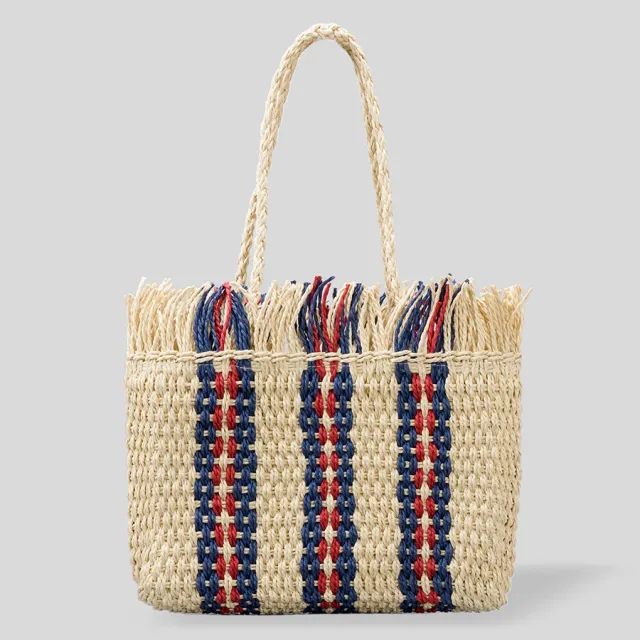 Handwoven Large Capacity Beach Tote Bag Beige - Shop at LoveMi