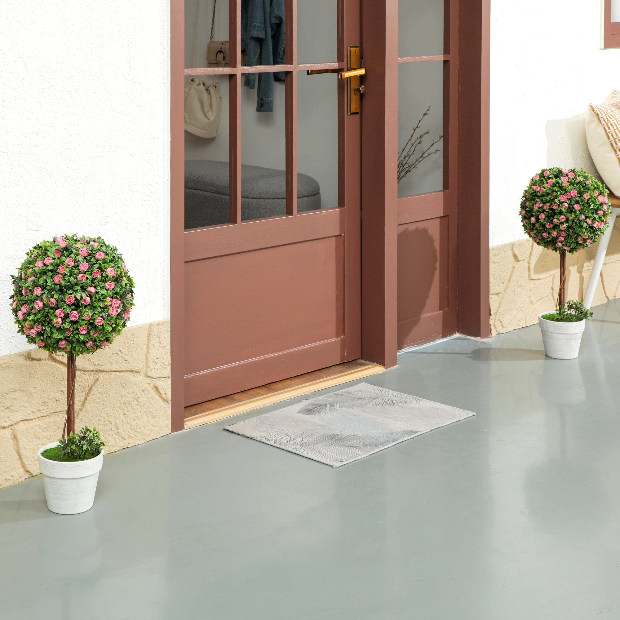 Two Pot Decorative Simulation Plant Set, Nine Lily Flower Potted Plants, Fake — image 6