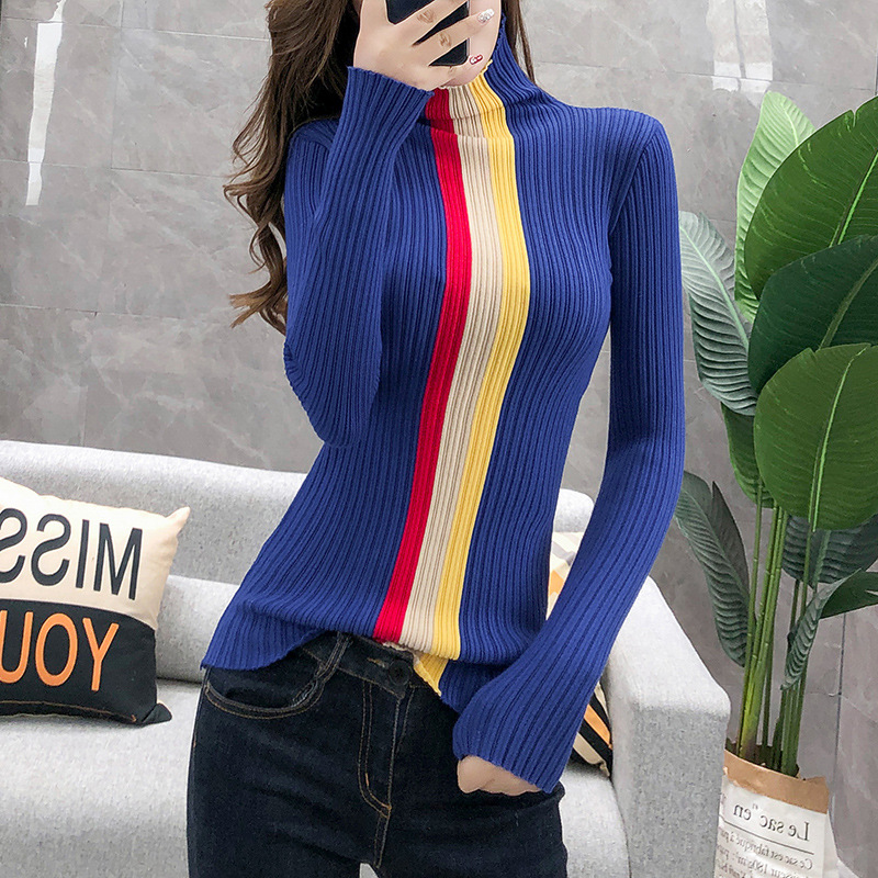 Title 4, Turtleneck Cashmere Slim Pullover Knitted Padde...