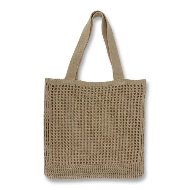 Hollow Out Niche Design Knitted Bag One Shoulder Khaki - Shop at LoveMi