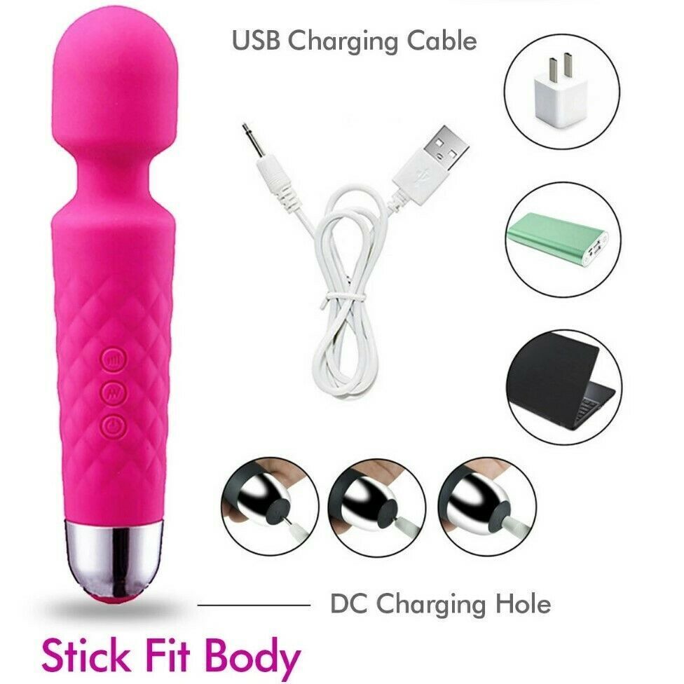 20 Speed Handheld Massager Wand Vibrating Massage Magic Full Body Therapy Motor