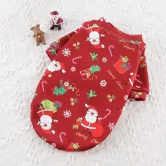 Pet Clothes Flannel Warm And Festive - Red - View 1