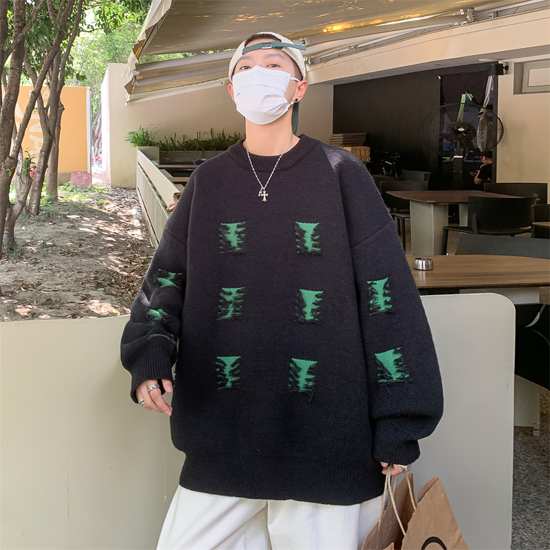 Title 4, Hong Kong Style Sweater Contrast Color Personality