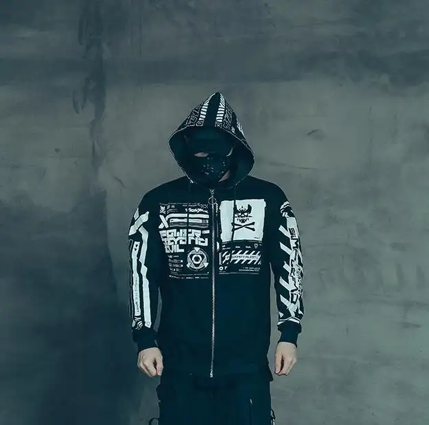 Punk Two-dimensional Sweater Hooded Tide Cool Ins