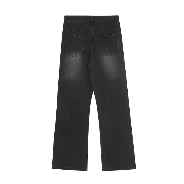 Creative Casual Urban Casual Denim Straight Leg Pants Women Black - Shop at LoveMi