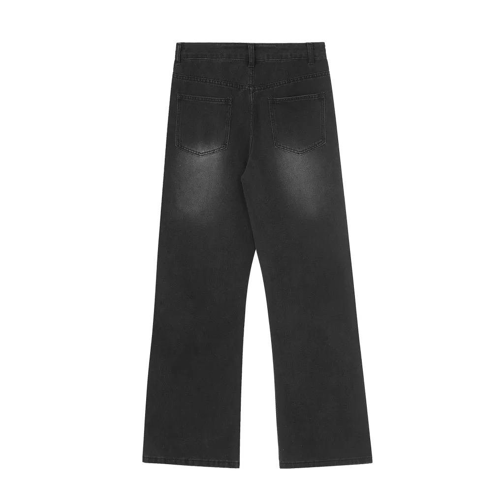 Creative Casual Urban Casual Denim Straight Leg Pants Women - Black