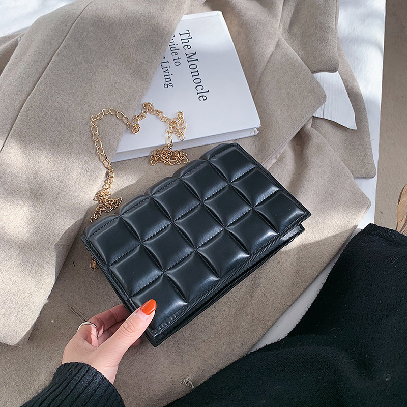 Chain Portable Small Bag Trendy Niche Design Shoulder Bag Female Bag Texture Messenger Bag Black - Shop at LoveMi
