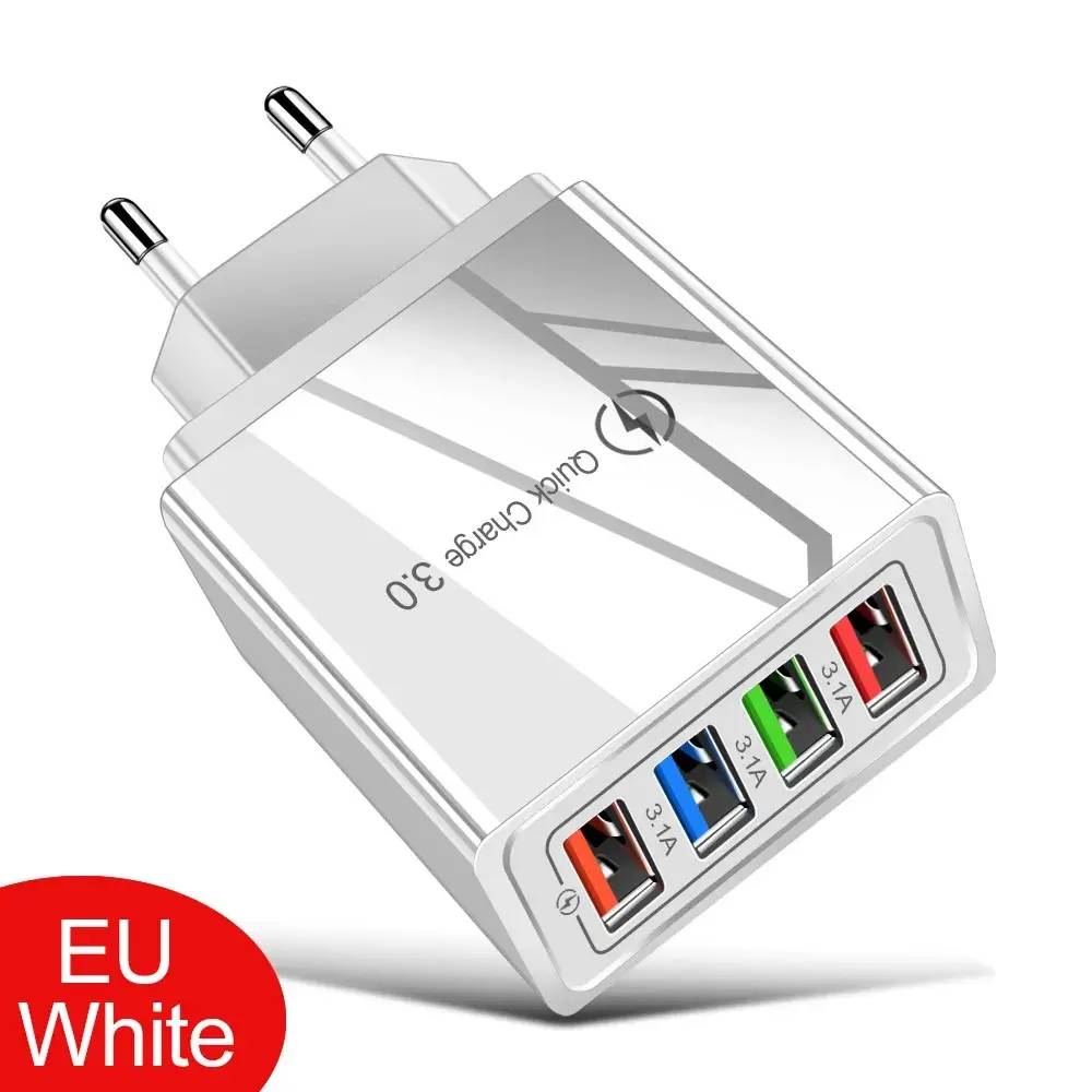3.1A USB Charger, 4-port QC 3.0 Mobile