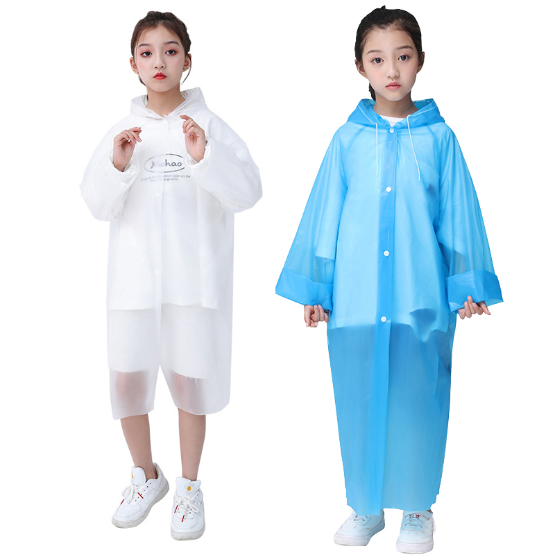 2PCS Children Kid Hooded Rainsuit Rain Cover Poncho Raincoat Coats Waterproof — image 9