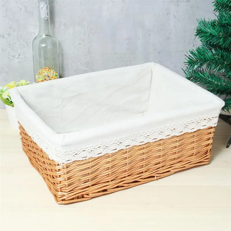 Basket Wicker Storage Box Snack Woven Blue Mainland China