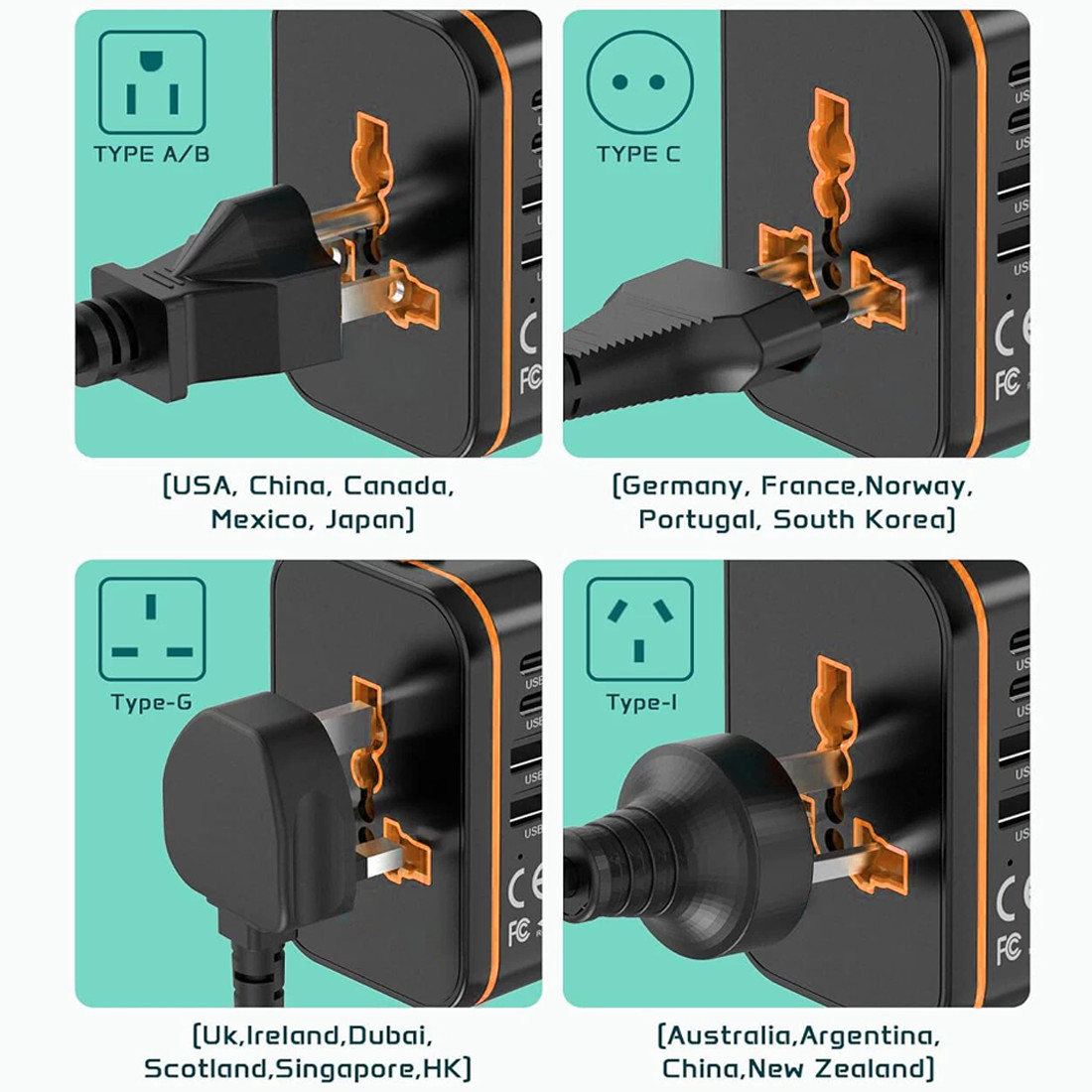 Reiseadapter verdensplugg - Miniatyr 6