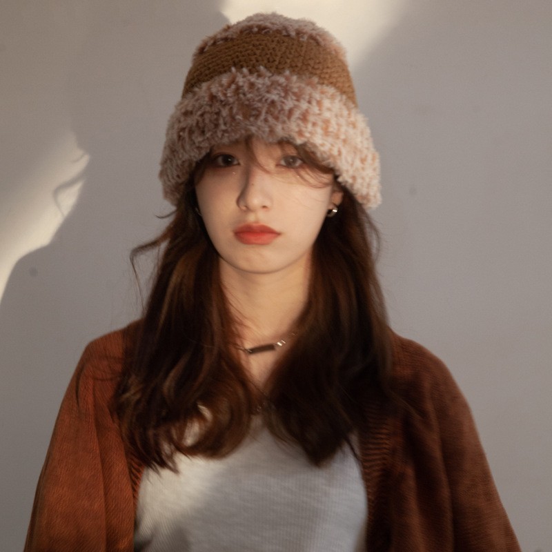 Korean Version Plush Japanese Knitting Wool Fisherman Hat