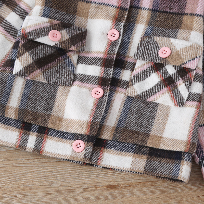 Girls Fashion Small Plaid Coat Fashion — foto 2