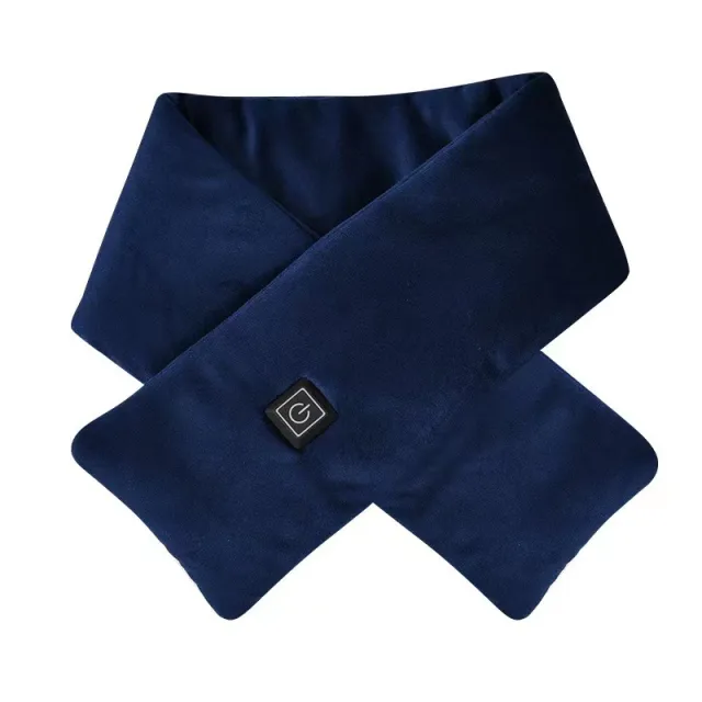 Multi Functional USB Charging Heating Scarf Solid Electric Scarf Navy Blue - Shop at LoveMi