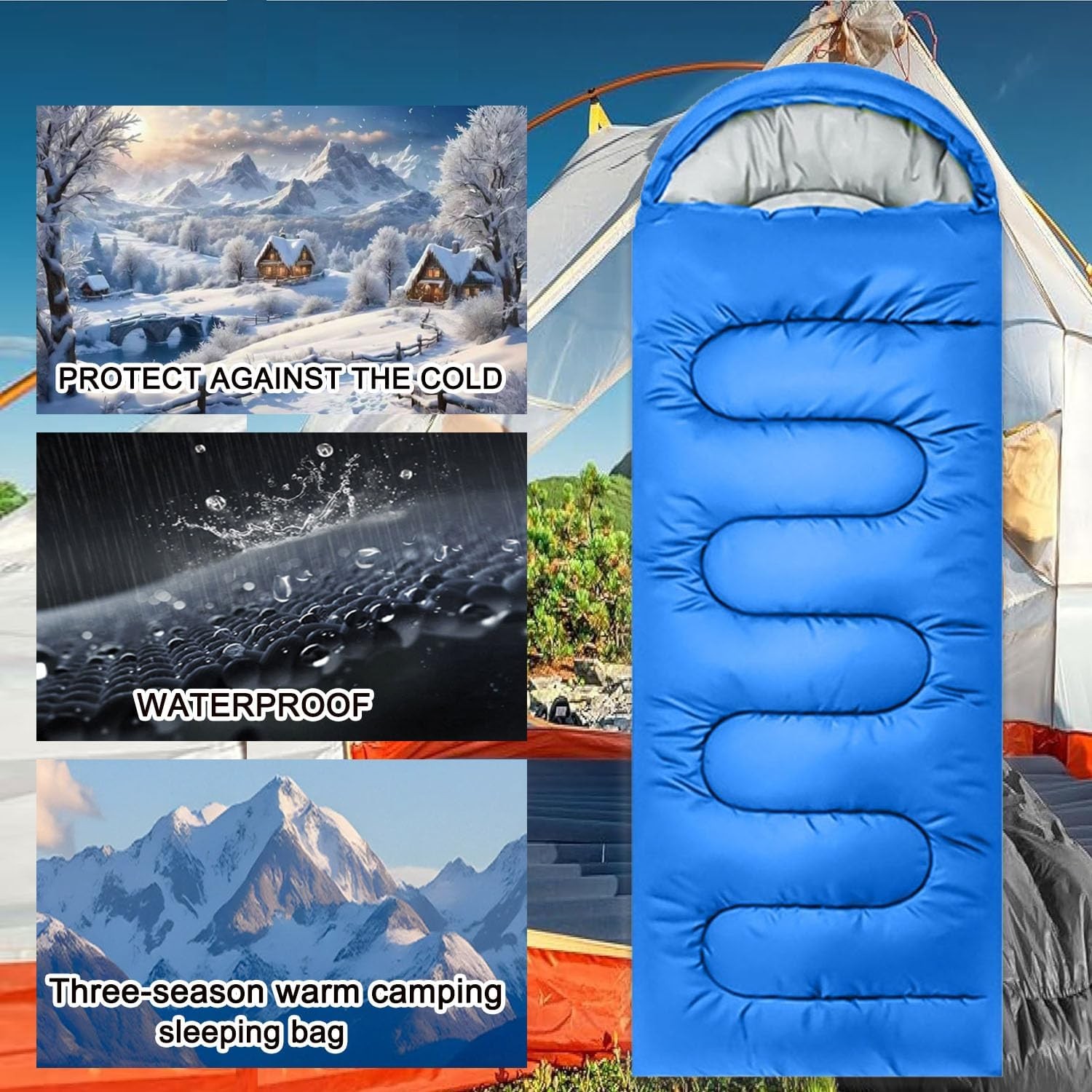 Single Sleeping Bag 0.95KG Blue