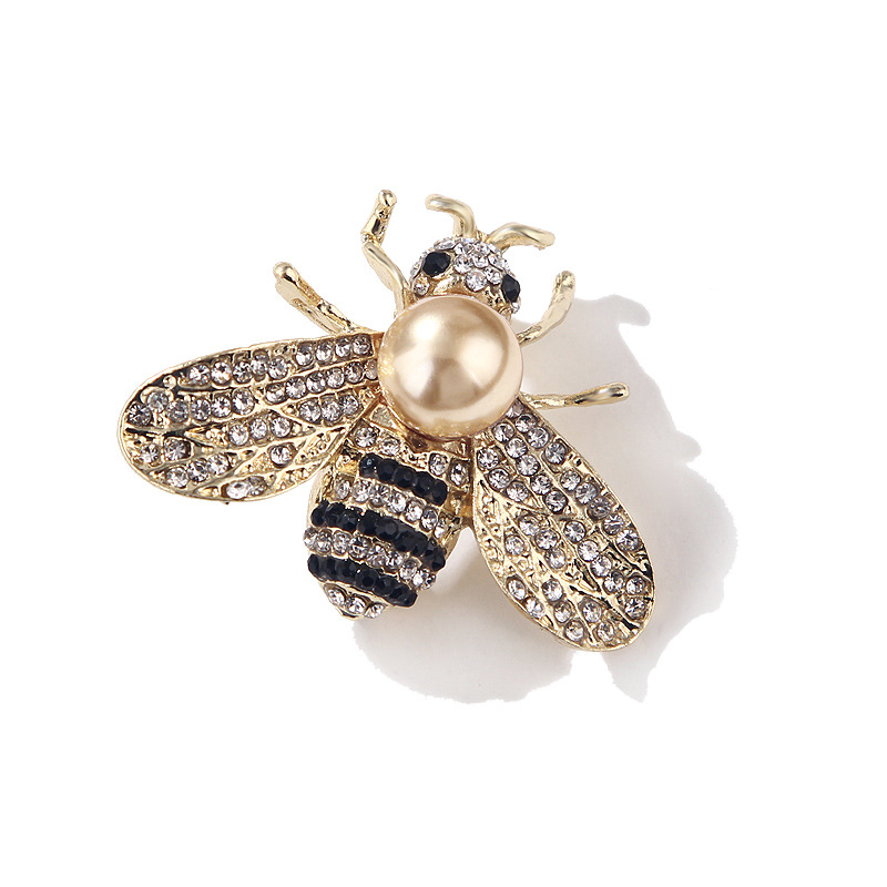 Title 10, Three-dimensional Alloy Pearl Full Diamond Bee ...