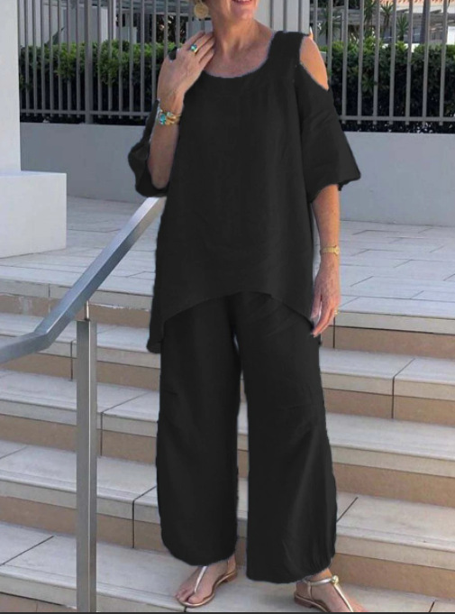 Summer Solid Color Women's Casual Women's Suit