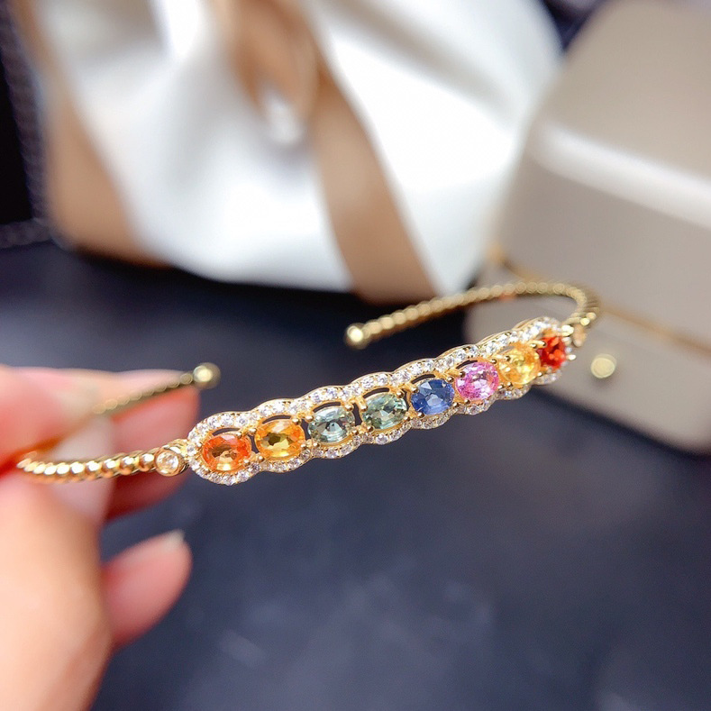 New Product Temperament Full Diamond Simulation Color Tourmaline Bracelet