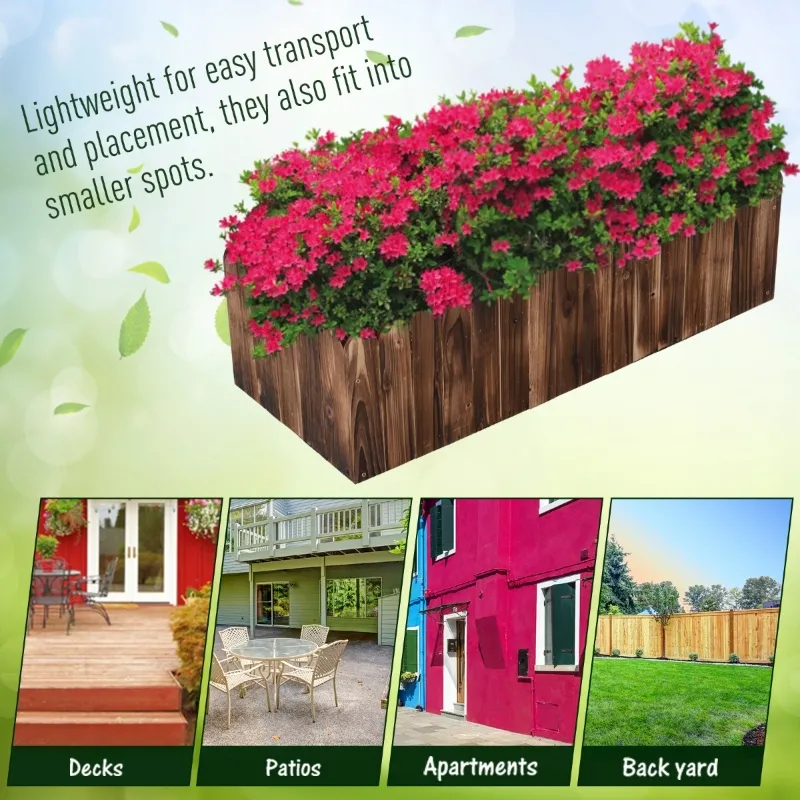Jardinière surélevée avec bord festonné en bois – Image 5