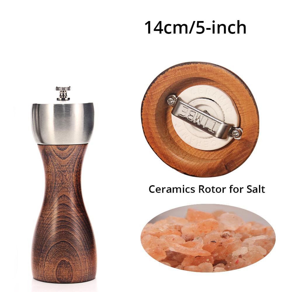 Title 9, Premium Beech Wood Pepper and Salt Grinder. Hig...