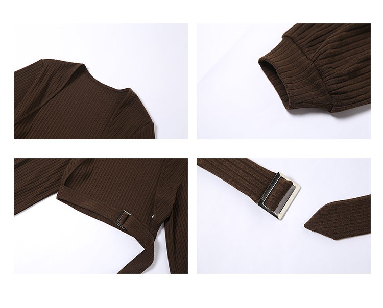 Women's Retro Temperament Solid Color Long Sleeve T-shirt Cardigan