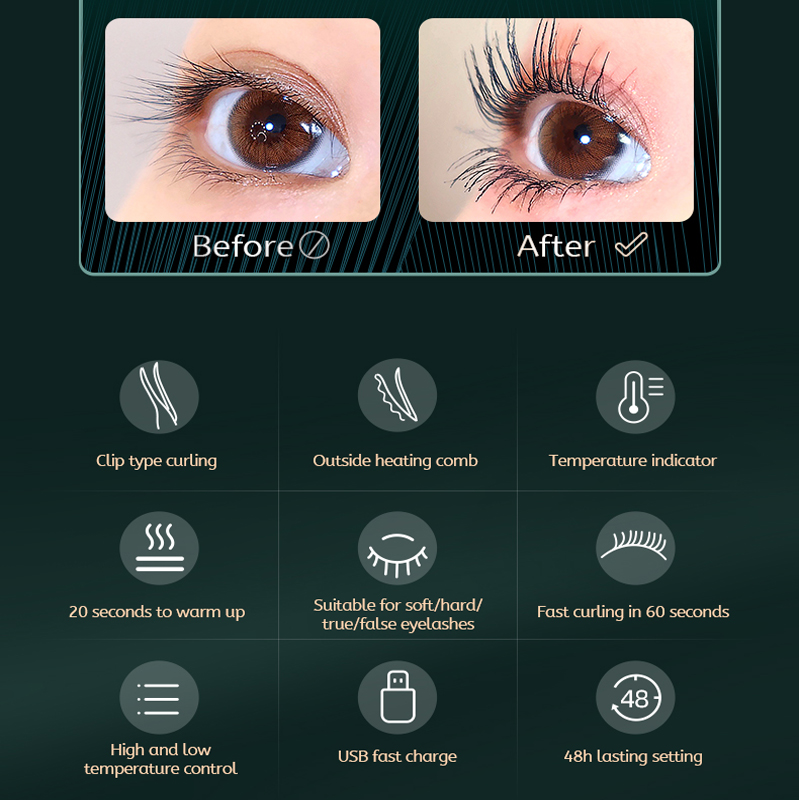 Rechargeable Mini Clip,Type USB Electric Heated Eyelash
