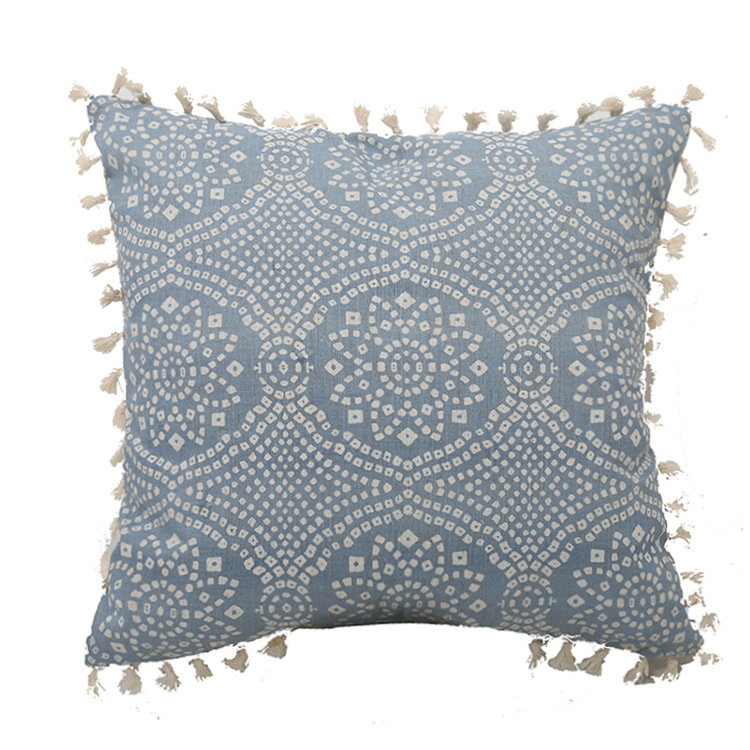 Light Blue Woven Cushion Covers