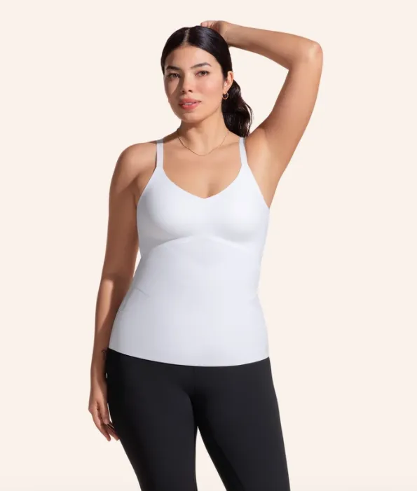 Slim Fit Nylon Ladies Bottoming Shirt With Adjustable Straps White - Shop at LoveMi