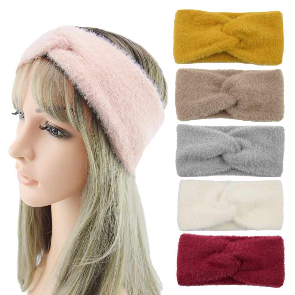 Title 3, Cross Knit Headband In Imitation Of Mink Hair