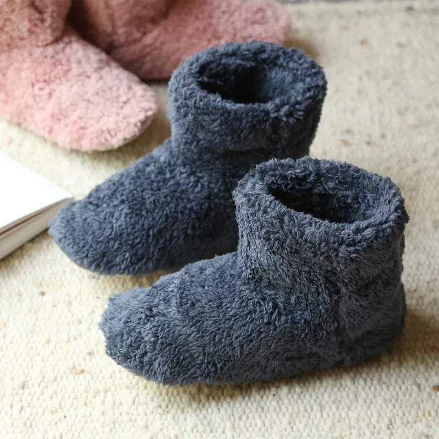 Couples Japanese Style High Boots Bag With Month Shoes Coral Fleece Blue - Shop at LoveMi