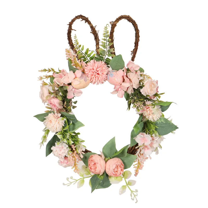 Easter Egg Simulation Wreath Easter Chrysanthemum Rabbit Modeling Decorative Pendant – image 6