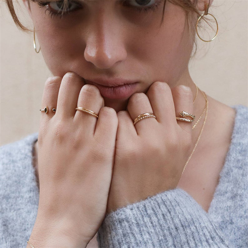 S925 Sterling Silver Snake Ring Personality Trend