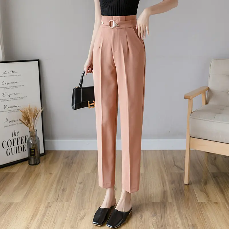 New Cropped Trousers Straight Loose Suit Trousers