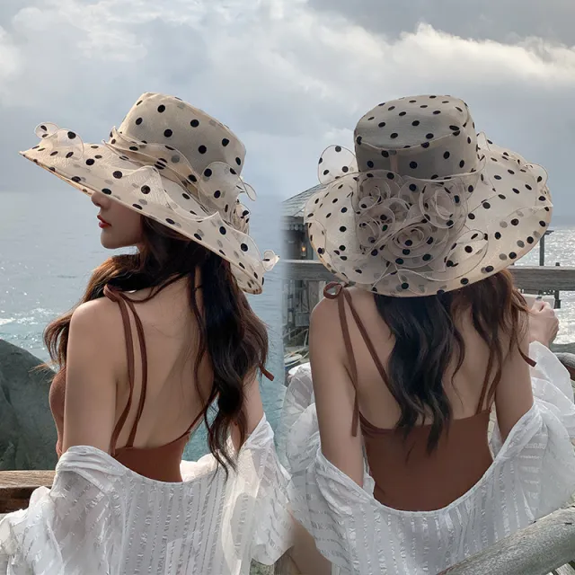 New Style Women's Lace Folding Sun Hat Khaki - Shop at LoveMi
