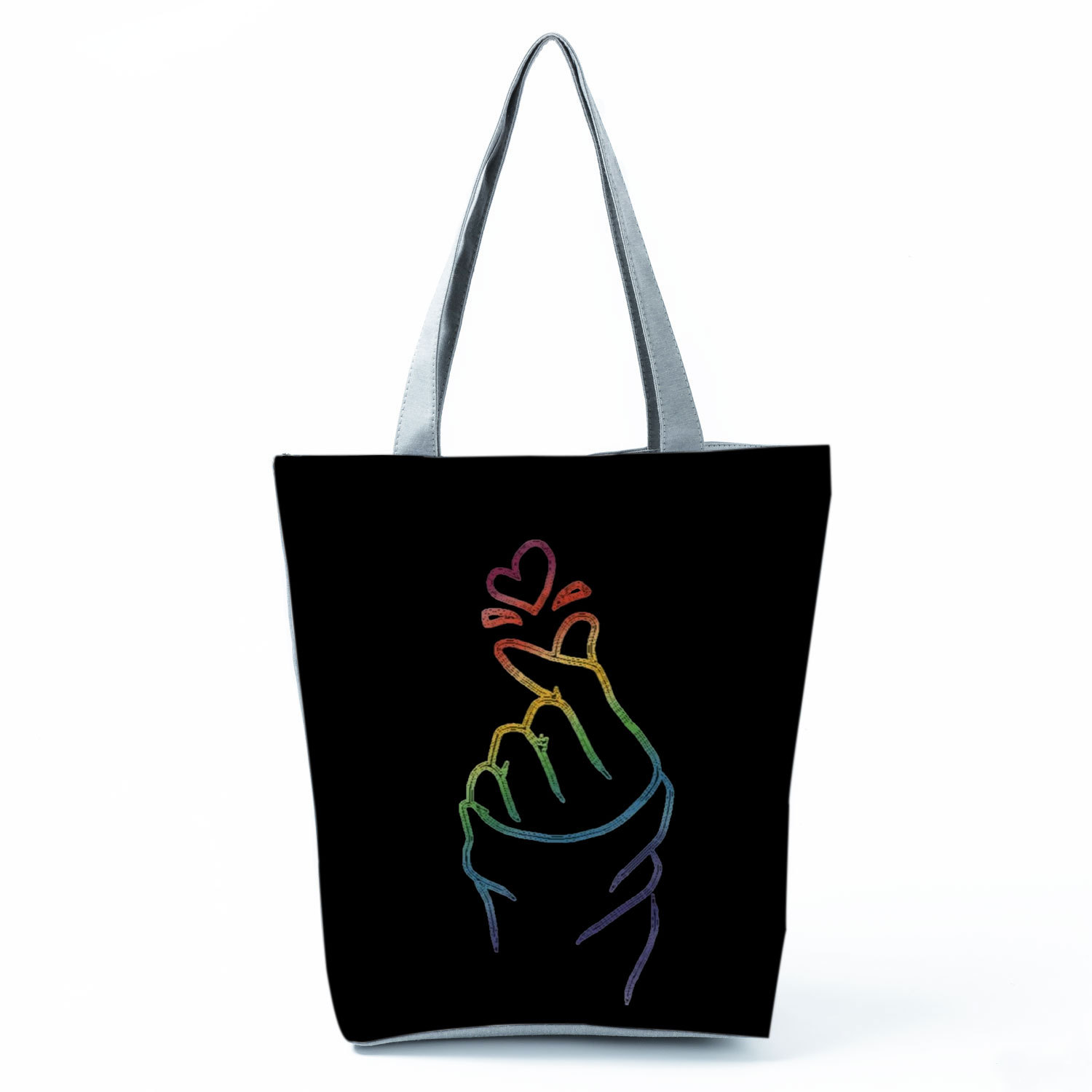 Title 12, Bolsa de ombro casual com estampa Rainbow Engli...