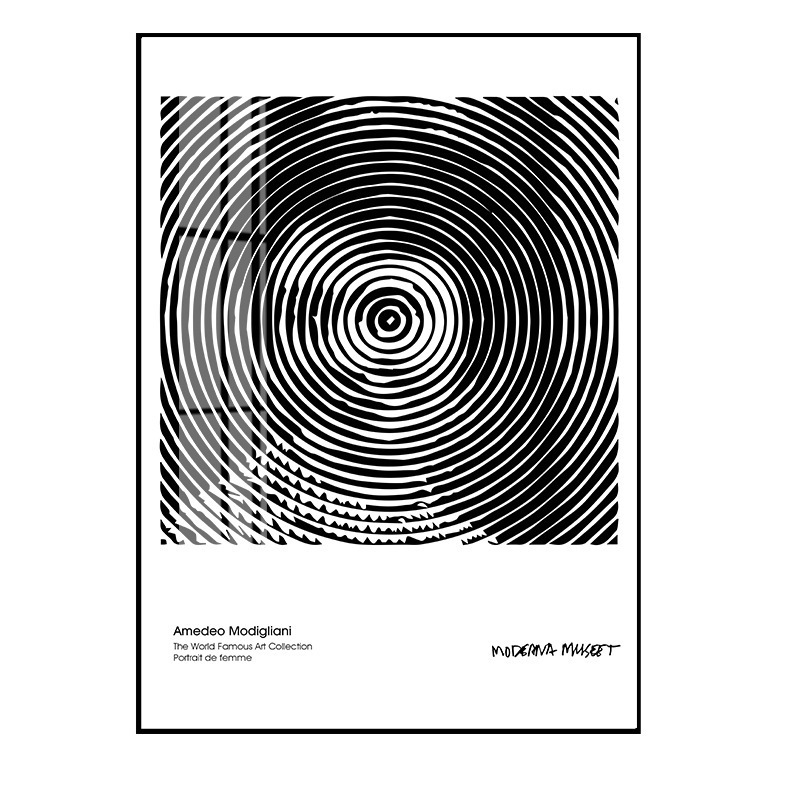 Abstract Corrugated Living Room Black And White Painting