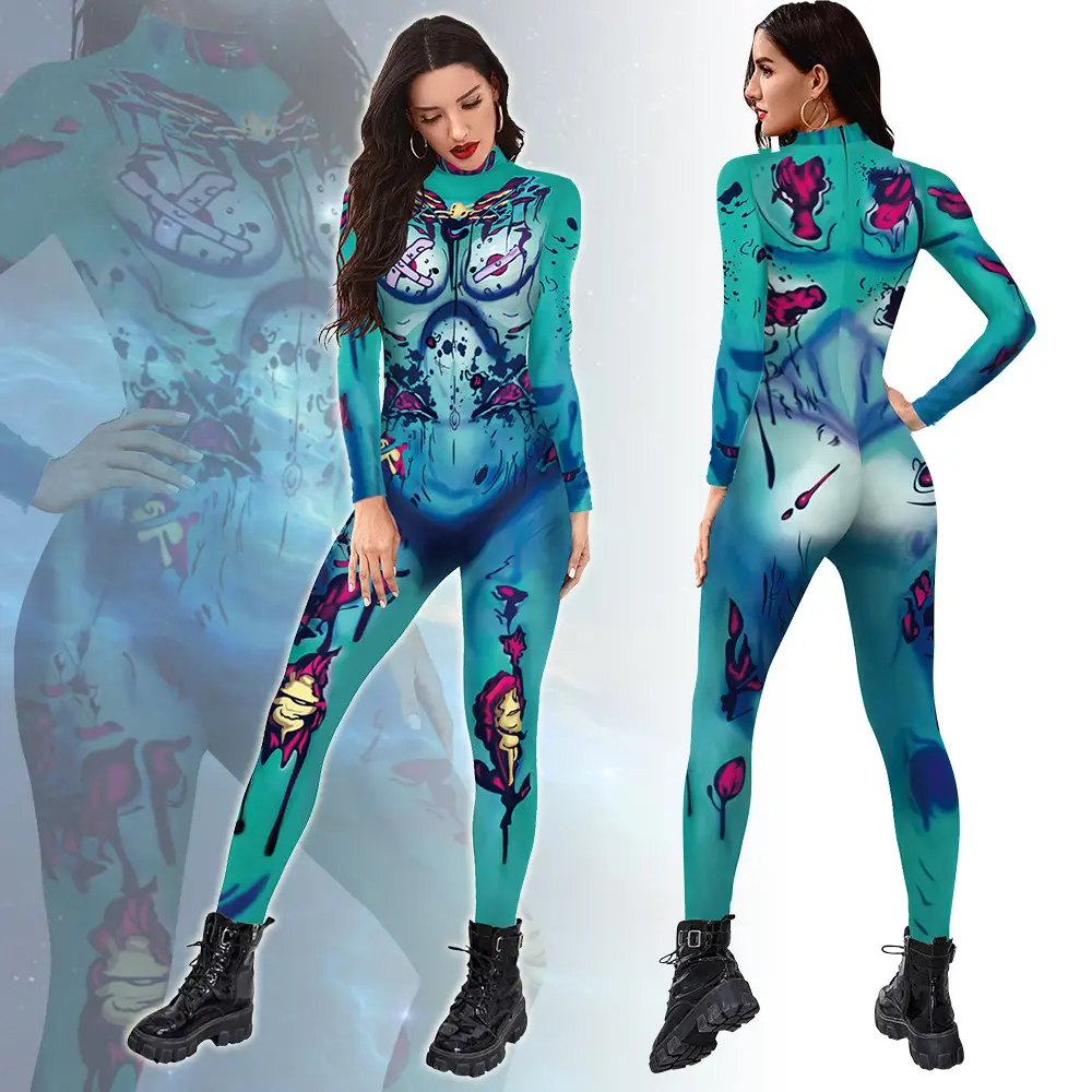 Color Contrast Patchwork Stage Performance Costume Women's One-piece
