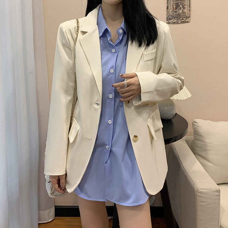 Women's Loose Lapel Long Sleeve Suit Jacket