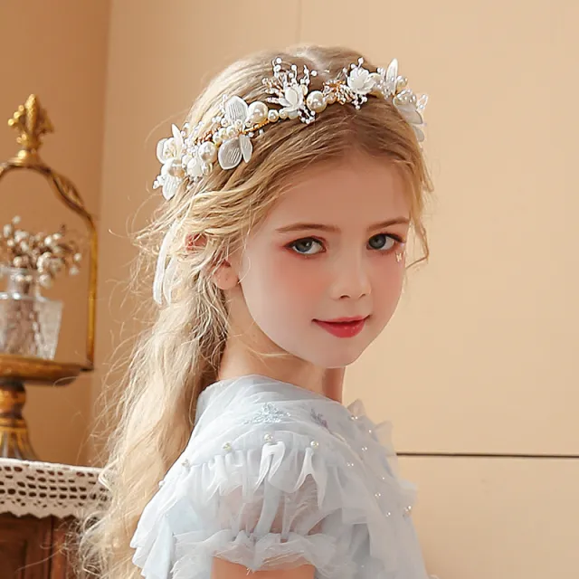Children's Wreath Head Ornament Head Flower Ornament White - Shop at LoveMi