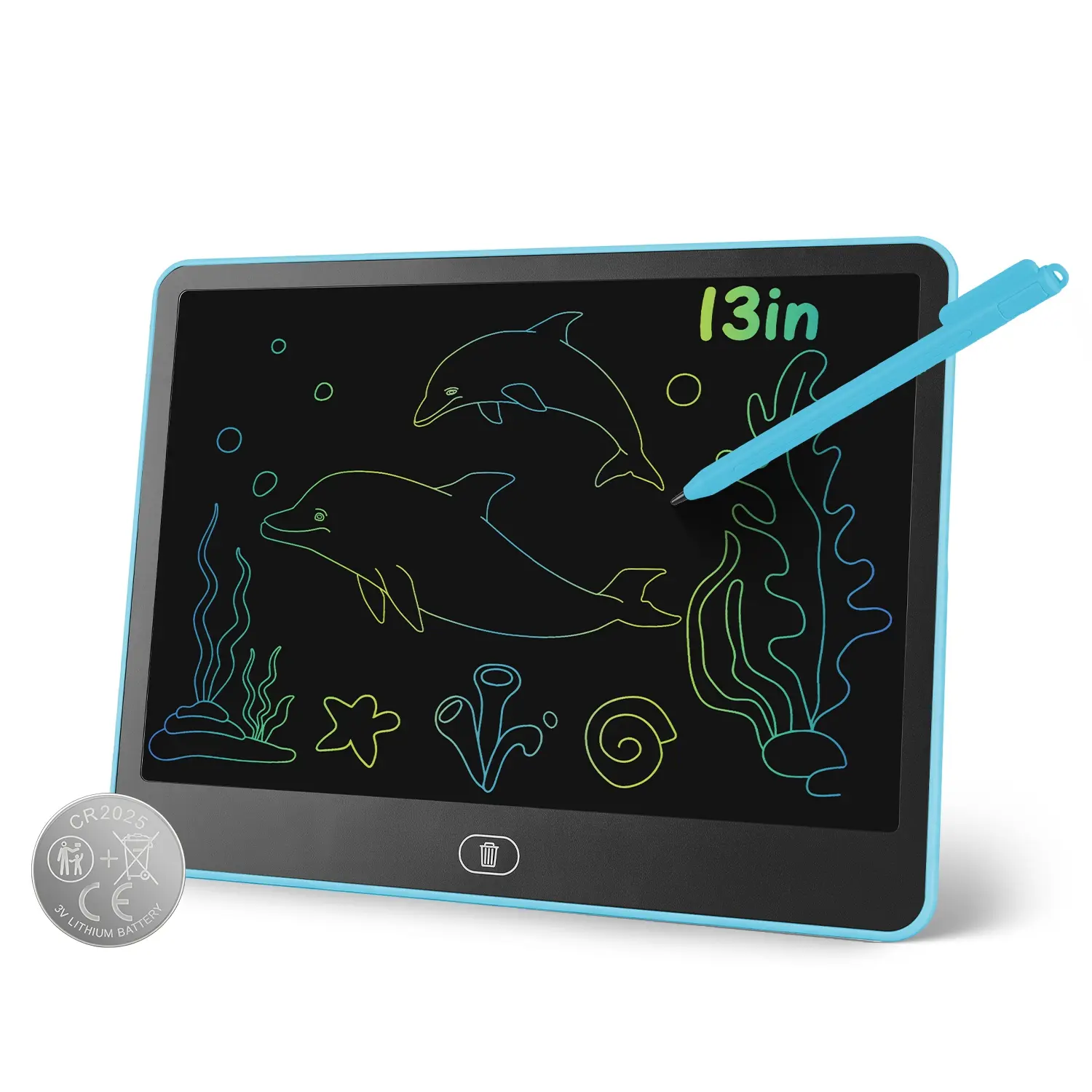 LCD Writing Tablet For Kids, Reusable Doodle Board With Stylus & Lock Function, One-Touch Erase Drawing Pad For Boys Girls Toddler Travel Learning Toys