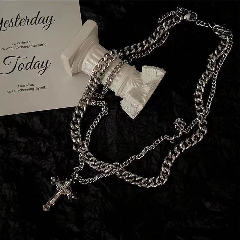Vintage Cross Titanium Steel Necklace For Men And Women