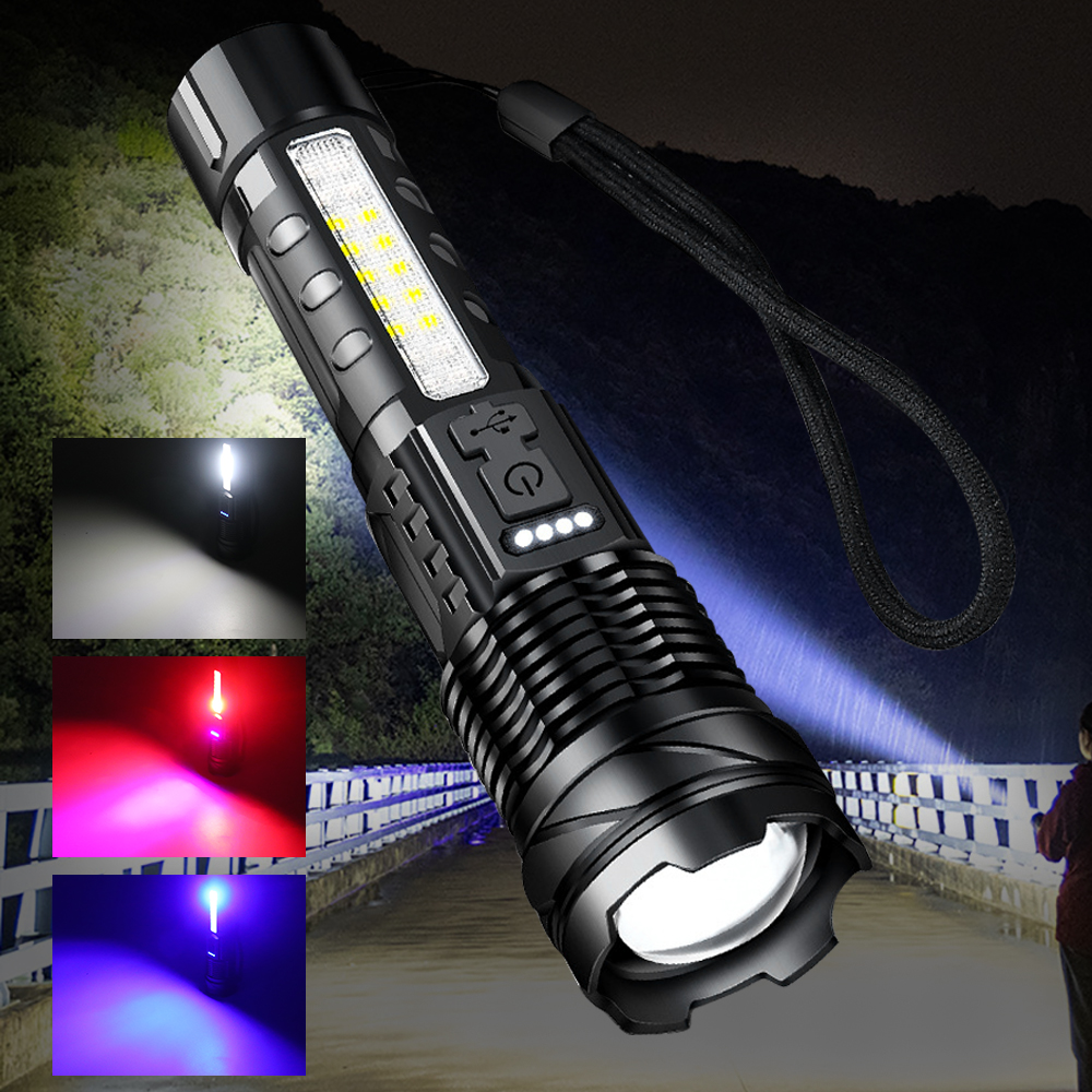 LED Flashlight Floodlight USB Rechargeable Torch Camping Light Battery Lamp — image 4