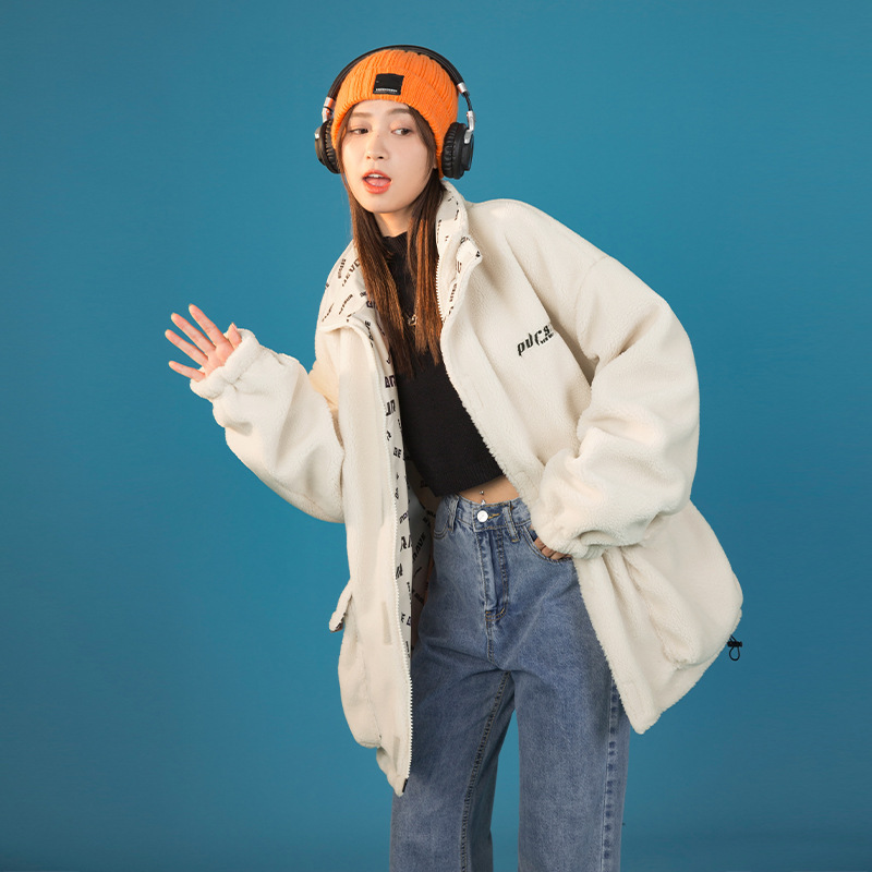 Lamb Velvet Padded Jacket Women On Both Sides