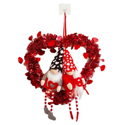 Valentine's Day Ornament Gift Faceless Doll Garland Valentine's Day Atmosphere Garland Red - Shop at LoveMi