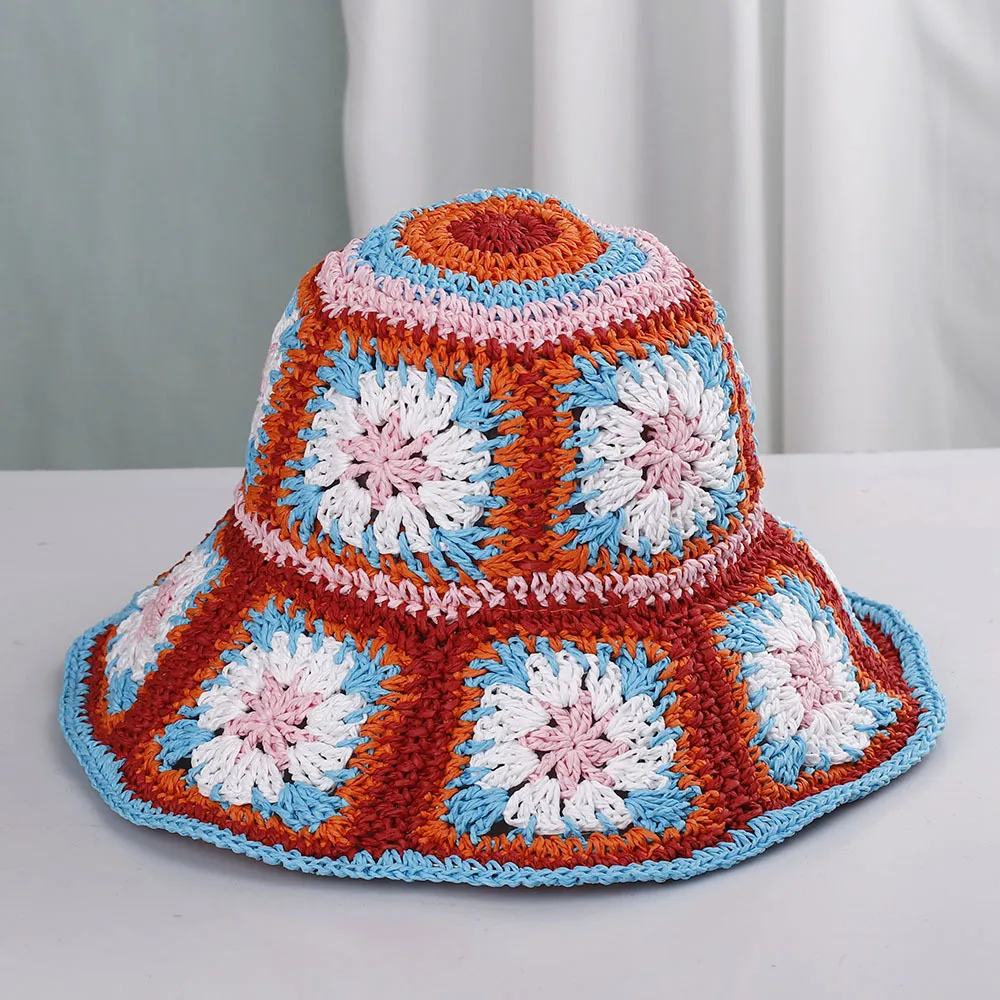 Bohemian Papyrus Big-eaves Sunshade Fisherman's Hat - 5 Style-M