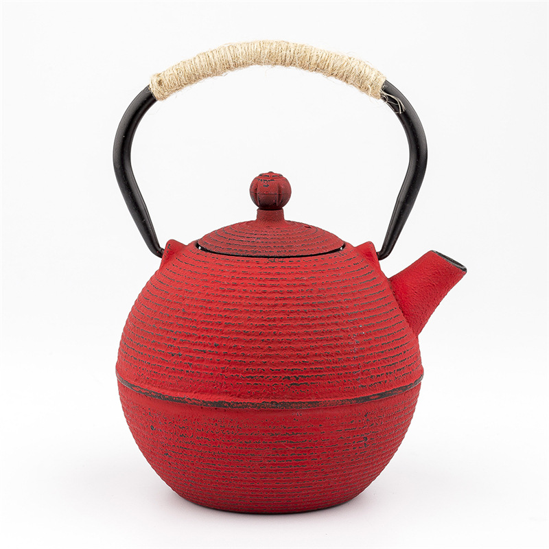 Title 7, Red and Yellow Iron Kettle 680ml 0.7 Liter Rest...