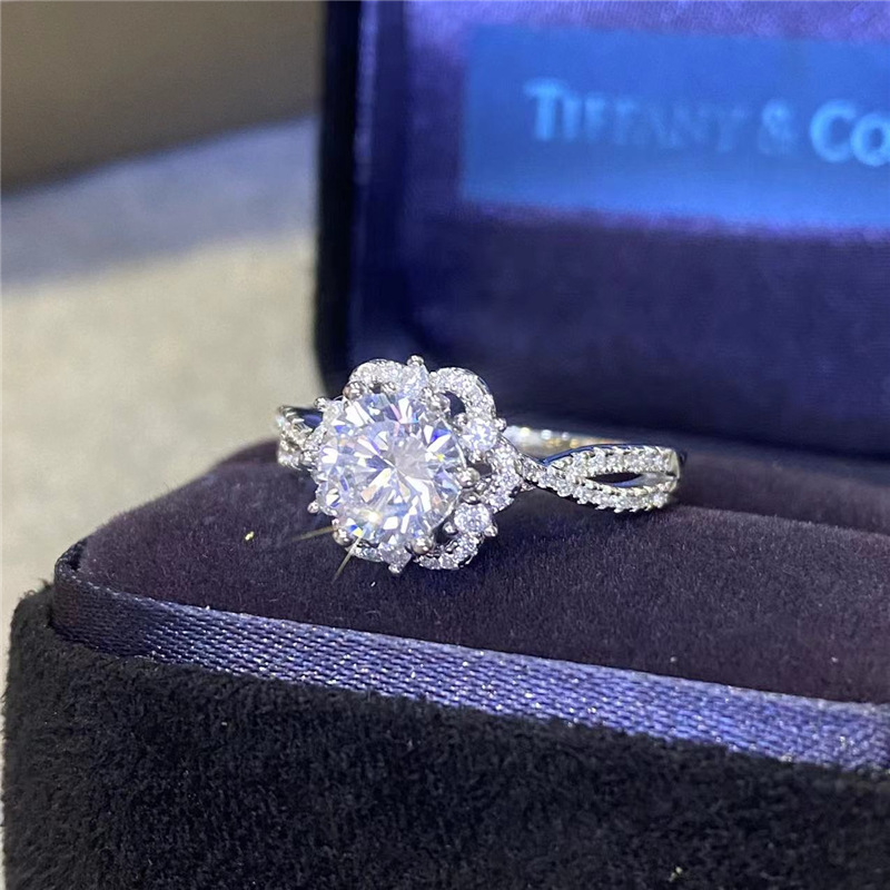 Title 5, Diamond Luxury Snowflake Stars Engagement Ring,...