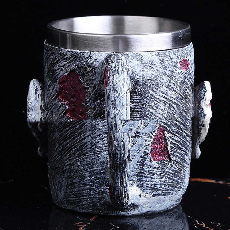 Resin skull water cup mug beer mug creation (dark grey)
