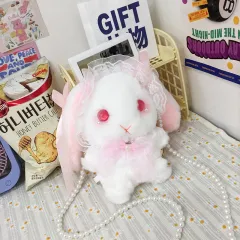 Lace Doll Messenger Plush Bag Girl Heart - Pink - View 1
